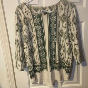 Link Green and Cream Patterned Top